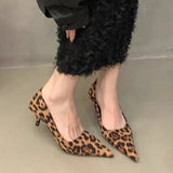 Toe Leopard Sexy High Heels Women Shoes Autumn 2024 Designer Elegant Dress Party Shoes Fashion Goth Pumps New