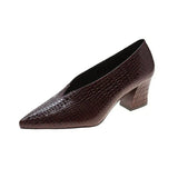 Shoes Women 2023 All-match Retro Women's Thick Heel Spring and Autumn New Pointed V Mouth Comfortable High