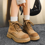 Breakj Martens Couples Fall 2024 Short Boots Fashion Ready Large Yellow Boots British Style Work Boots