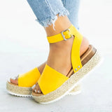 Women Sandals Soft Leather Wedges Shoes Women Espadrilles Platform Sandals Female 4cm High Heels Sandals Summer Chaussures