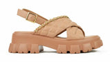 Summer Sandalias Women Luxery Chain Sandals Female Fashion Open Toe Shoes Comfort Outside Platform Flats Laides Plus