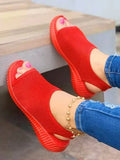 Summer Shoes 2021 Mesh Fish Platform Sandals Women's Closed Toe Wedge Sandals Ladies Light Casual Shoes Zapatillas