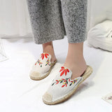 Mules 2020 Ladies Ethnic Slippers Woman Hemp Slides Female Casual Outdoor Shoes Women's Comfortable Fashion