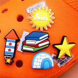 Space Alien Designer Shoe Charms 5pcs/lot Croc Buckle Accessories Luxury Rainbow Sun Clog Dog Jewelry Decorations