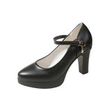 Breakj Table High Heel Mary Jane Fashion Women's Shoes 2025 New Design Feels Comfortable One-Word Sexy Women's Shoes Large