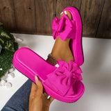 Breakj Summer New Thick-Soled Women's Sandals Women's Beach Shoes Large-Size Slippers To Learn Women's Bow Cool