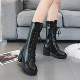 Boots 2024 Summer Single Boots Thin Thick Soles Heightened Tie Short Boots All Kinds Of Medium-Wheeled Locomotive Boots