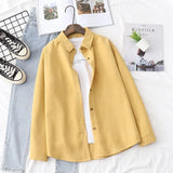 New Simple Women's Shirt Long Sleeve Loose Tops Office Lady Casual Pink White Blue Long Sleeve Blouses Fashion