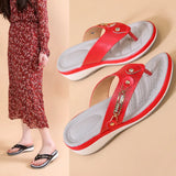 Breakj New Sandals Women Metal Buckle Beach Net Red Flipper Women Summer Slope And Large Size Women