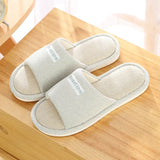 and Women Home Linen Slippers Home Indoor Non-slip Soft Bottom Summer Sandals Couple Four Seasons Cotton and