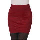 Summer Skirts Sexy Short Ladies Skirt High Waist A-Line Skirts High Elastic Black Red Pleated Skirt Candy