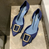 Ladies High Heels Women Jelly Shoes Trend Square Buckle 2020 Summer Pointed Toe Set Black Woman Shoes