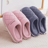 Quality Men Women Slippers Winter Warm Down Cotton Slippers Autumn Winter Thick Bottom Indoor Home Soft Comfortable