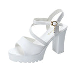 Female Summer Thick With Thick Bottom Water Platform 2023 New Korean Version Of The Fish Mouth A Word With High Heels Chaobai Build Women's