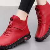 Fur Thick Boots Women's Short Leather Boots Ladies Furry Orthopedic Shoes Woman Winter Waterproof Snow Boot Botas