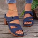 A Font And Slippers Women's Large-Size Car Sewing Magic Sticky Beach Cold