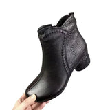 Breakj Boots Women's Shoes To Keep Warm 2024 Autumn And Winter Family Wind Side Zipper New Versatile Comfortable Mom Shoes Retro And