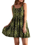 Summer Women Sexy Off Shoulder Beach Dress New Fashion Sleeveless Floral Print Dress Lady Elegant Slash Neck Pleated Strap