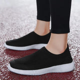 Size 43 Breathable Mesh Platform Sneakers Women Slip on Soft Ladies Casual Running Shoes Woman Knit Sock Shoes