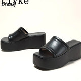 Punk Open Toe Platform High Heels Beach Slippers Female Summer Orange Green Wedges Shoes For Women Sandals Flip