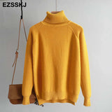 casual thick Autumn Winter turtleneck oversize Sweater Pullover Women warm chic female loose Knitted Basic Sweaters
