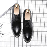 Breakj Men's Casual Shoes Lacing Block Business Shoes 37 Fashion Tide Shoes