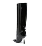 Breakj New 2024 Big Tube Around Pointed Skirt Boots Long Stone Grain Knight Boots Women's