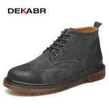 Cow Suede Autumn Men Boots Fashion Non-slip Working Ankle Boots Male High Top Casual Shoes Motorcycle Martins