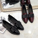 Korean Bowknot Tip Leisure Low-Top Single Shoes Women's Flat-Soled Shallow Mouth Simple Cover Women's Commuter