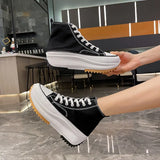 Women Platform Canvas Shoes Canvas Fashion Skateboarding Shoes Women's Sneakers 2022 Women Lace-Up Canvas Classic Couple