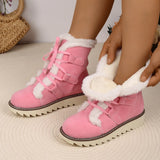 Breakj Size Snow Boots Women 2024 Autumn / Winter New Velvet And Thick Lace Warm Cotton Shoes Cotton Boots