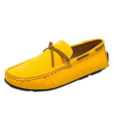 Leather Shoes Men Loafers Man High Quality Suede Leather Loafers Big Size 38-48 Male Flat Soft Driving Shoes Men