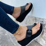 Sandals Platform Casual Ourdoor Beach Shoes Open Toe Buckle Straps Flat Sandals Plus Size 35-43 Non Slip Female