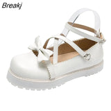 Kawaii Lolita Shoes JK Uniform Pumpd Mary Janes Dress Cosplay Low Heel Pink White Red Platform Talon Femme