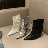 Breakj A Hottie Slope And Trouser Tube Boots Autumn And Winter New Pointed Single Boots With Fashion Boots Temperament Fashion Short