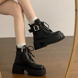 Breakj Boots Women's Thick Background Increased In 2025 New Autumn And Winter Retro Locomotive Boots Small Thick And Short