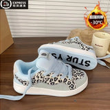 Breakj Leopard Print Fashion New Women's Shoes Board Shoes Small White Shoes Fairy Tale Wind Simple Thick Sole Close Skin Heighten Hot