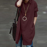 Women's Irregular Blouse ZANZEA 2022 Fashion Solid Shirts Casual Long Sleeve Blusas Female Button Pleated Tunic Tops