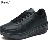 Women Sneakers 2023 Breathable Waterproof Wedges Platform Vulcanize Shoes Woman Spring Luxury Leather Casual Tennis Feminino