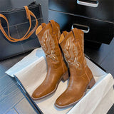 Breakj Travel Wearing Boots 2025 Autumn New Rough And Ethnic Knight Boots With Small Long