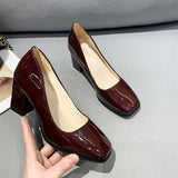 Breakj Casual Women's Shoes 2025 Spring New Fashion Square Head High Heel 4243 Large Women's
