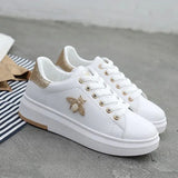 Women Casual Shoes 2022 New Women Sneakers Fashion Breathable PU Leather Platform White Women Shoes Soft Footwears