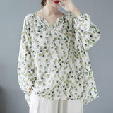 Bohemian Autumn Beach Floral Printed Blouse ZANZEA Women Vintage Casual Loose Long Tops Tunic Chemise Fashion Blusas