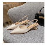 Breakj Summer New High Heel Head Sharp Fashion Sandals Women's Thick Heel In The Single