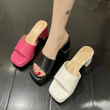Breakj Summer New Women's Side-On Solid-Color Candy Color Thick And Stylish One - Cool