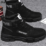 boots men snow boots winter warm Lace-up men shoes 2021 new fashion flock plush winter boots men shoe plus