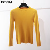 clothes Knitted woman sweaters Pullovers spring Autumn Basic women's jumper Slim women's sweater cheap pull long