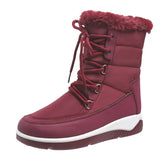 Women's Waterproof Fur Snow Boots 2022 Winter Warm Long Plush Ankle Boots Platform Non Slip Cotton Padded Shoes