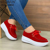 Sneakers Women 2020 New Solid Color Thick Bottom Lace Up Walking Women's Shoes Female Breathable Non Slip Platform