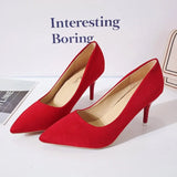 Size 35-44 Shoes Woman High Heels Pumps 8cm Tacones Pointed Toe Stilettos Talon Femme Sexy Ladies Wedding